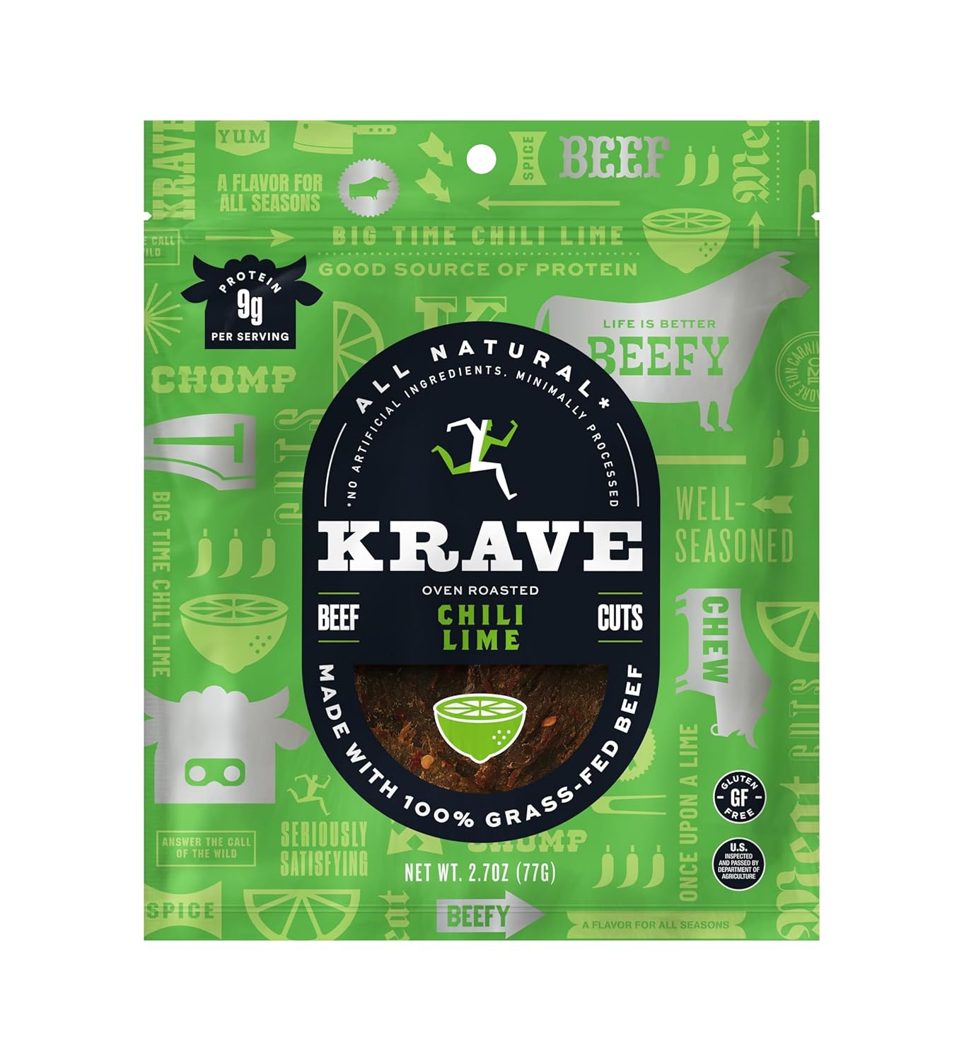 KRAVE All Natural Beef Jerky, Chili Lime
